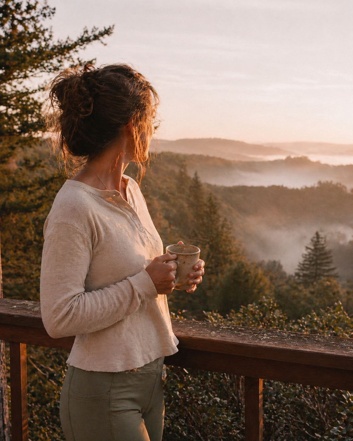 Sunrise hike with coffee, ready for the day
